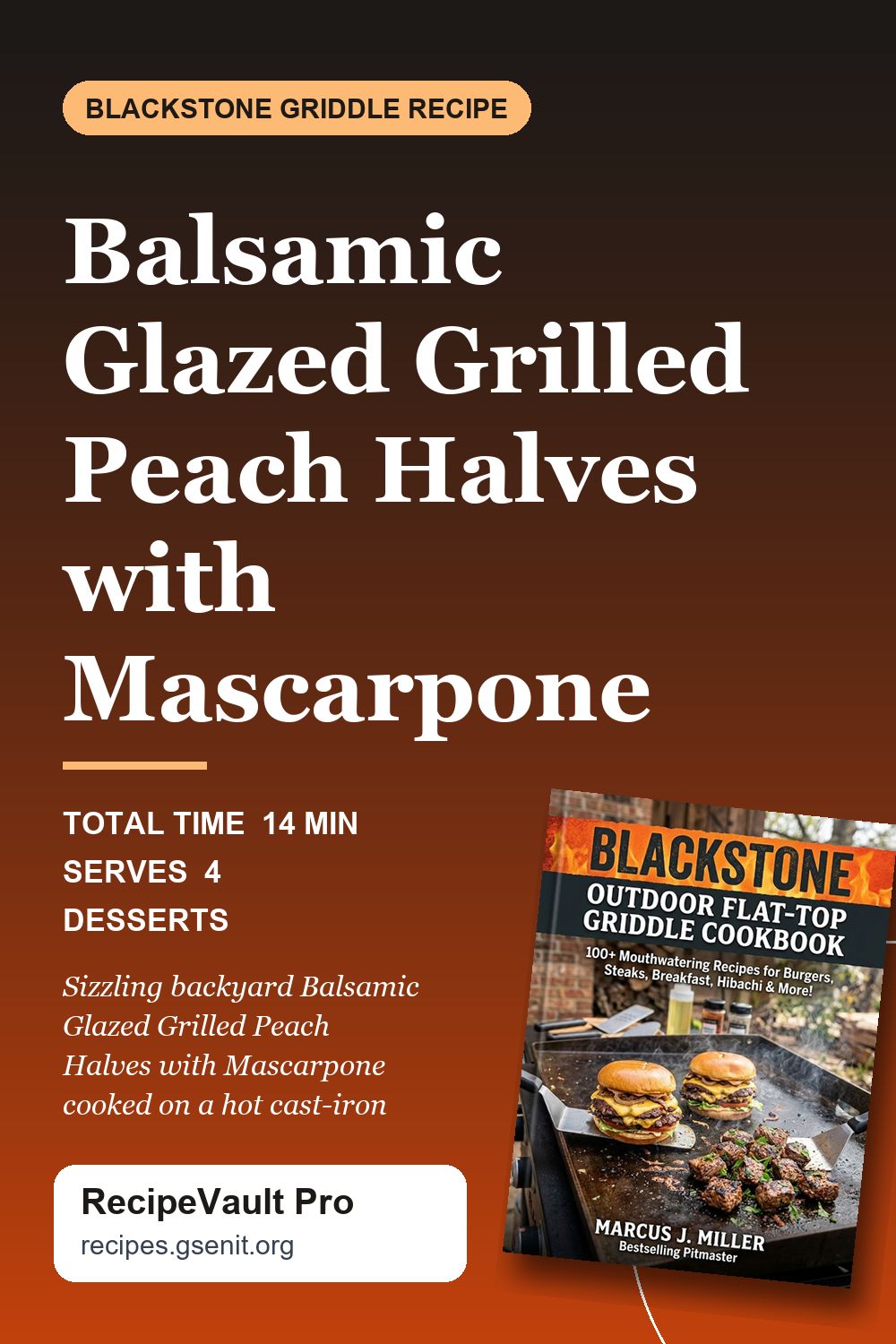 Balsamic Glazed Grilled Peach Halves with Mascarpone