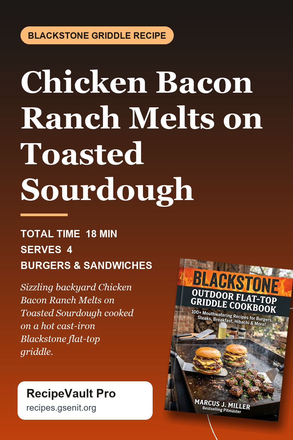 Chicken Bacon Ranch Melts on Toasted Sourdough