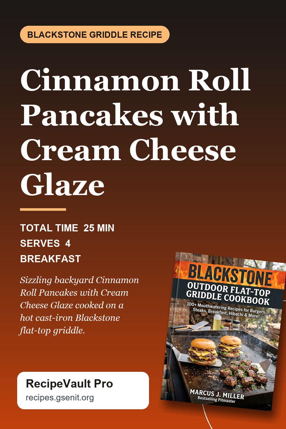 Cinnamon Roll Pancakes with Cream Cheese Glaze