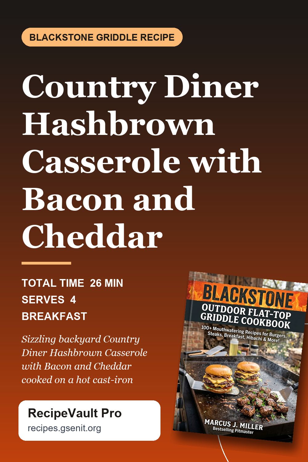 Country Diner Hashbrown Casserole with Bacon and Cheddar