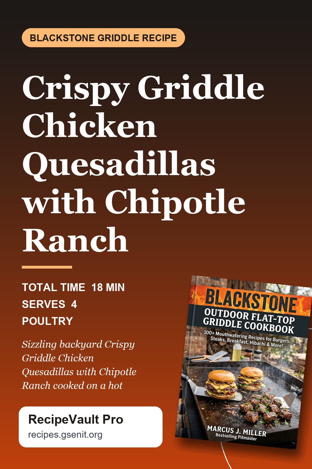 Crispy Griddle Chicken Quesadillas with Chipotle Ranch