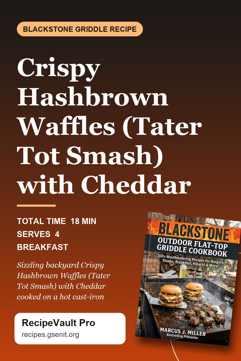 Crispy Hashbrown Waffles (Tater Tot Smash) with Cheddar