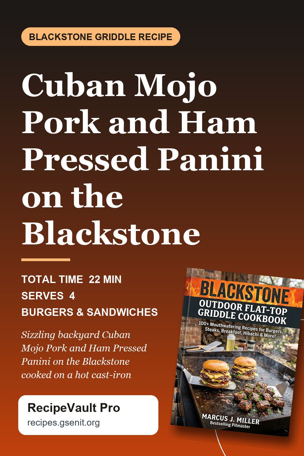 Cuban Mojo Pork and Ham Pressed Panini on the Blackstone