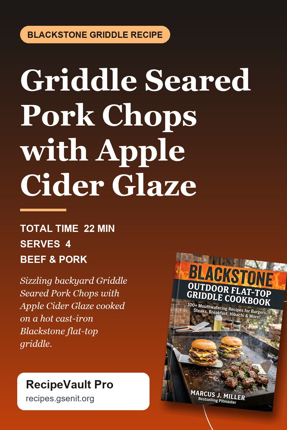 Griddle Seared Pork Chops with Apple Cider Glaze