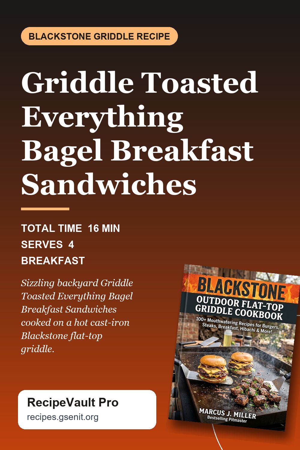 Griddle Toasted Everything Bagel Breakfast Sandwiches