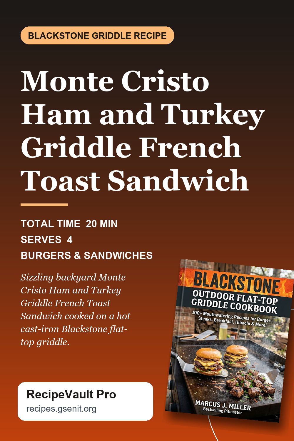 Monte Cristo Ham and Turkey Griddle French Toast Sandwich