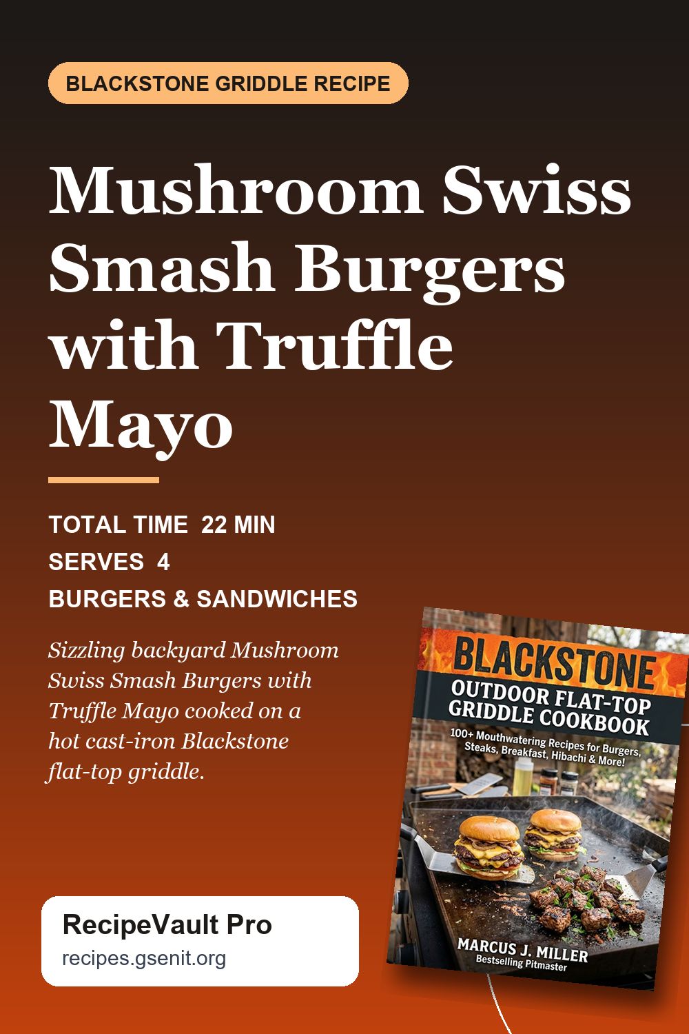 Mushroom Swiss Smash Burgers with Truffle Mayo