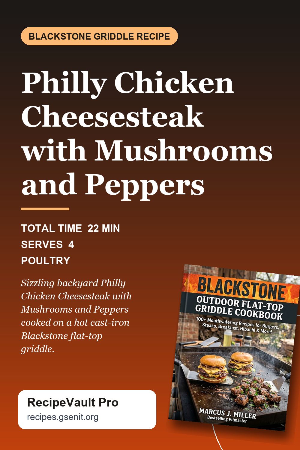 Philly Chicken Cheesesteak with Mushrooms and Peppers