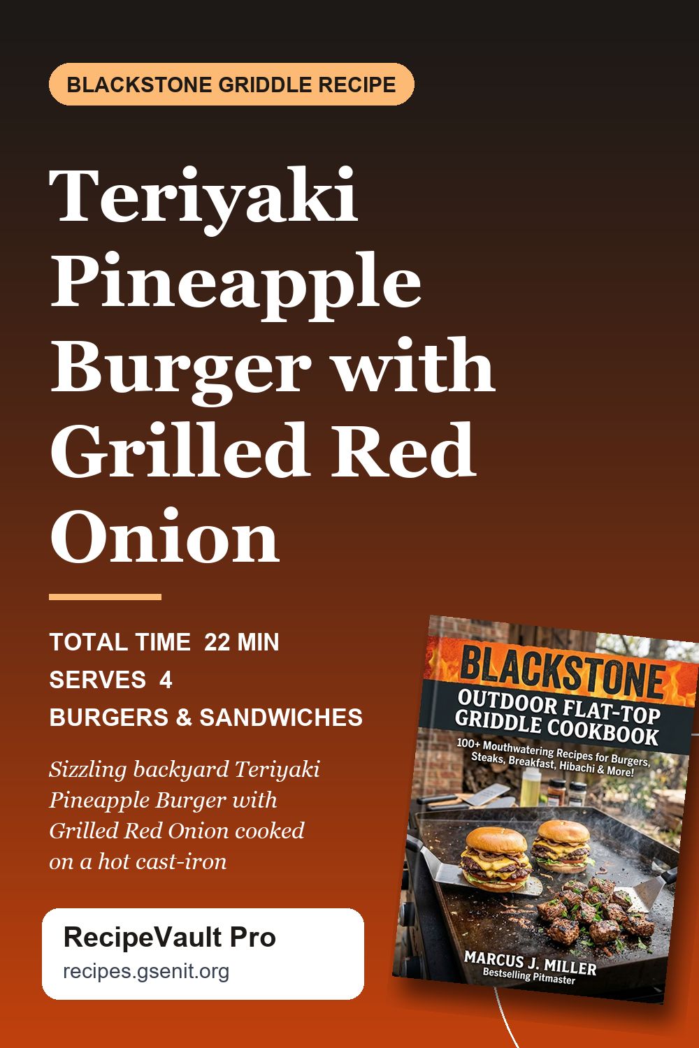Teriyaki Pineapple Burger with Grilled Red Onion