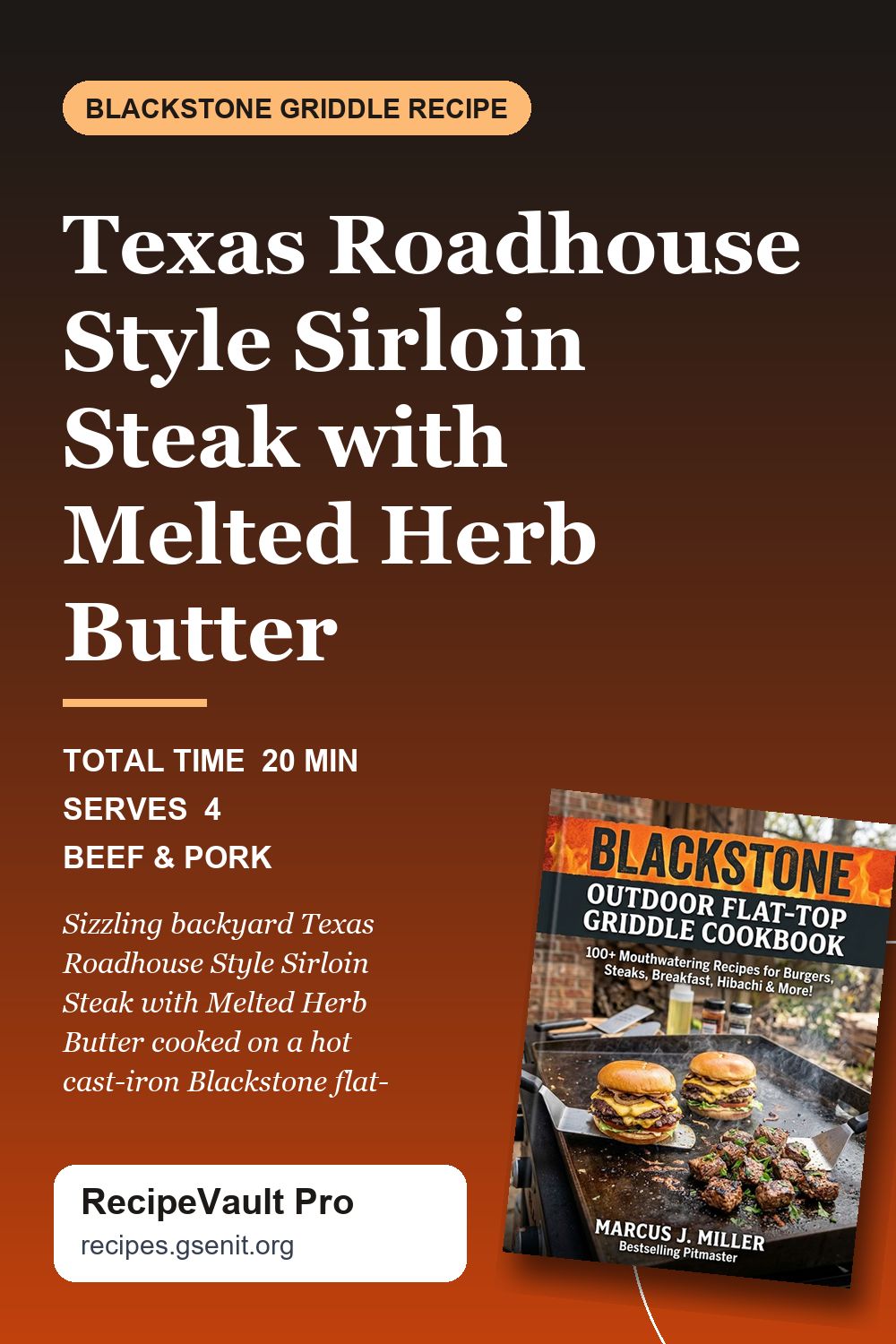 Texas Roadhouse Style Sirloin Steak with Melted Herb Butter