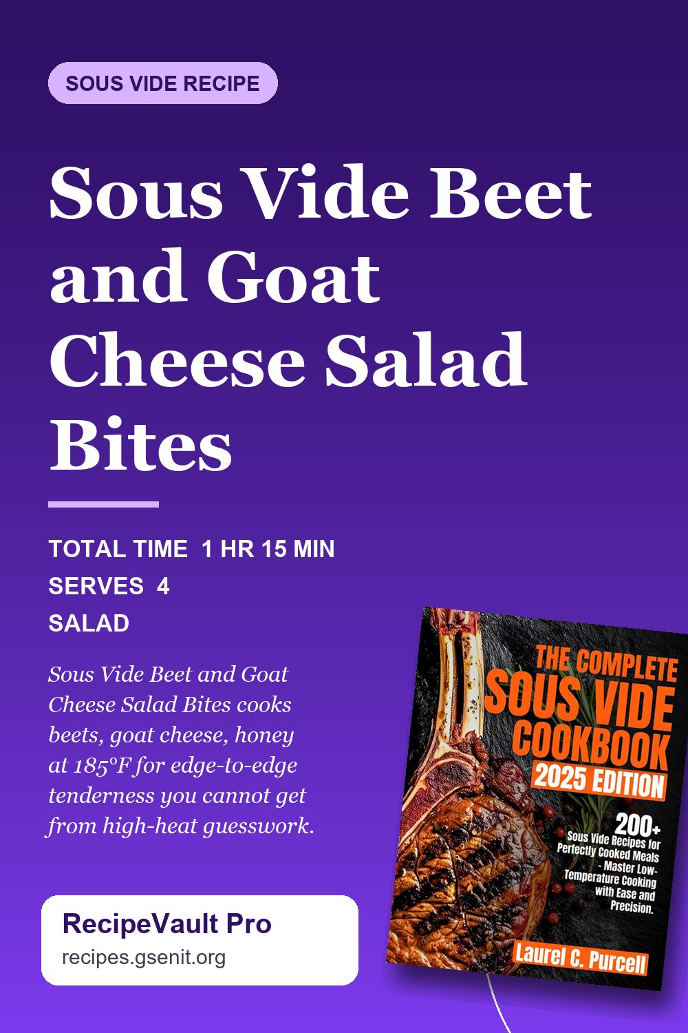 Sous Vide Beet and Goat Cheese Salad Bites Pinterest Pin