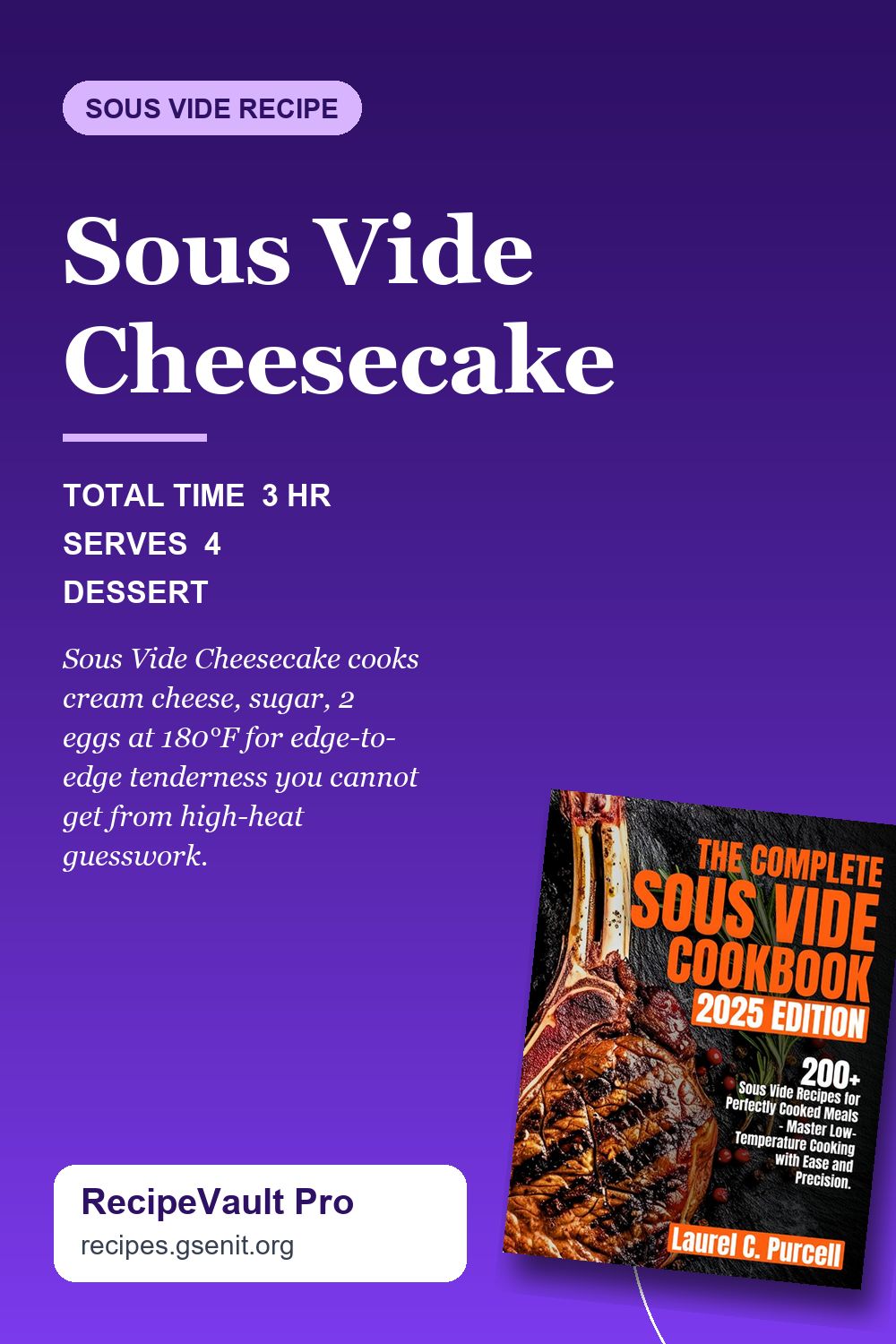 Sous Vide Cheesecake Pinterest Pin