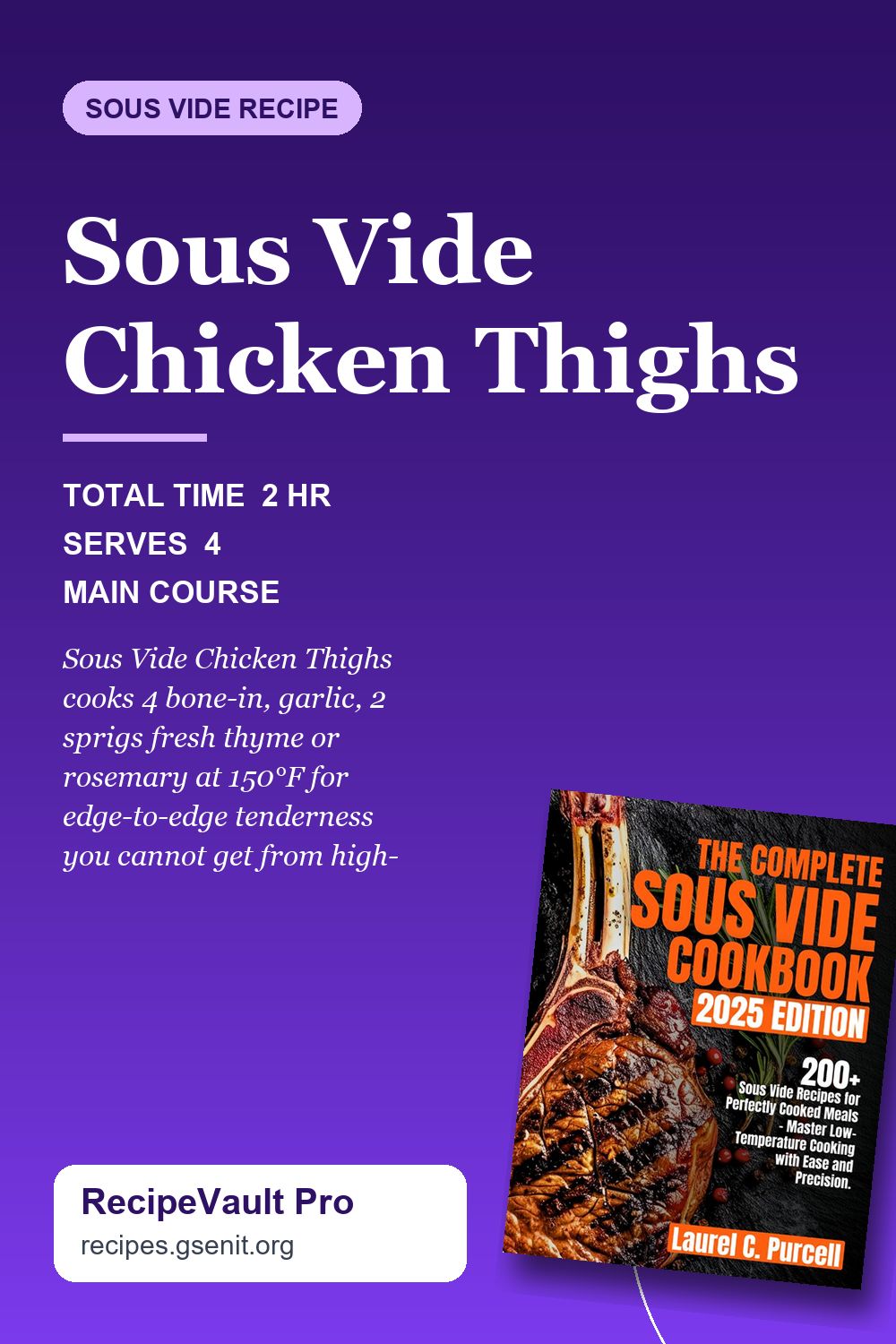 Sous Vide Chicken Thighs Pinterest Pin