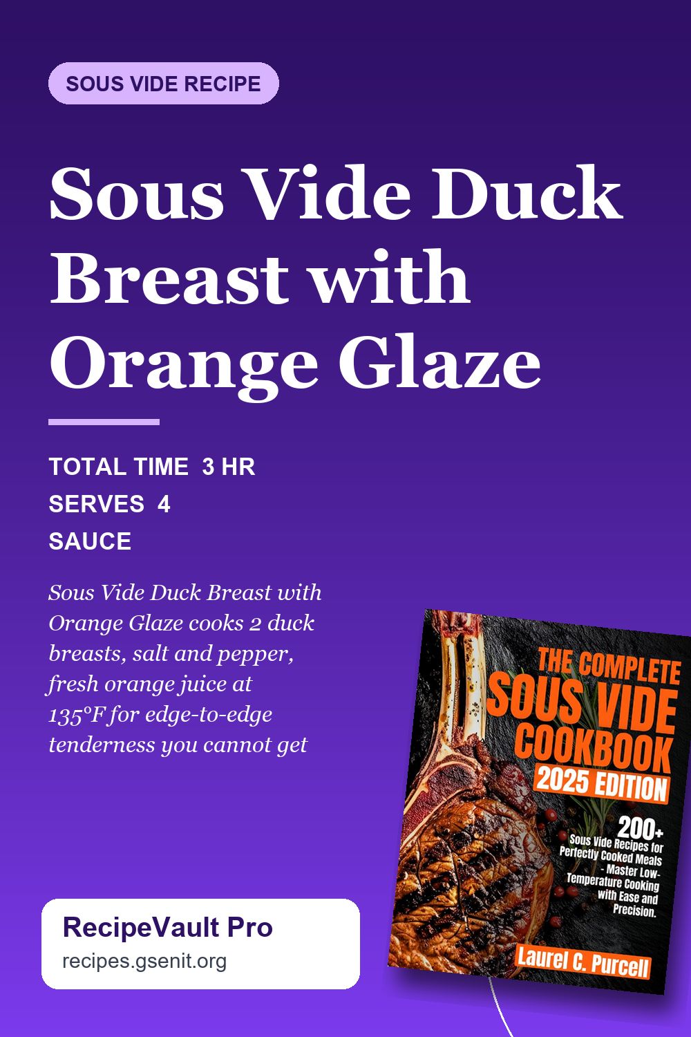 Sous Vide Duck Breast with Orange Glaze Pinterest Pin
