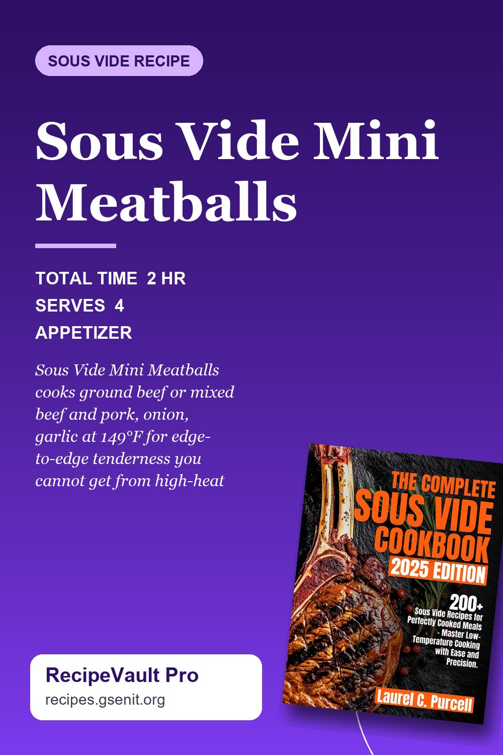 Sous Vide Mini Meatballs Pinterest Pin