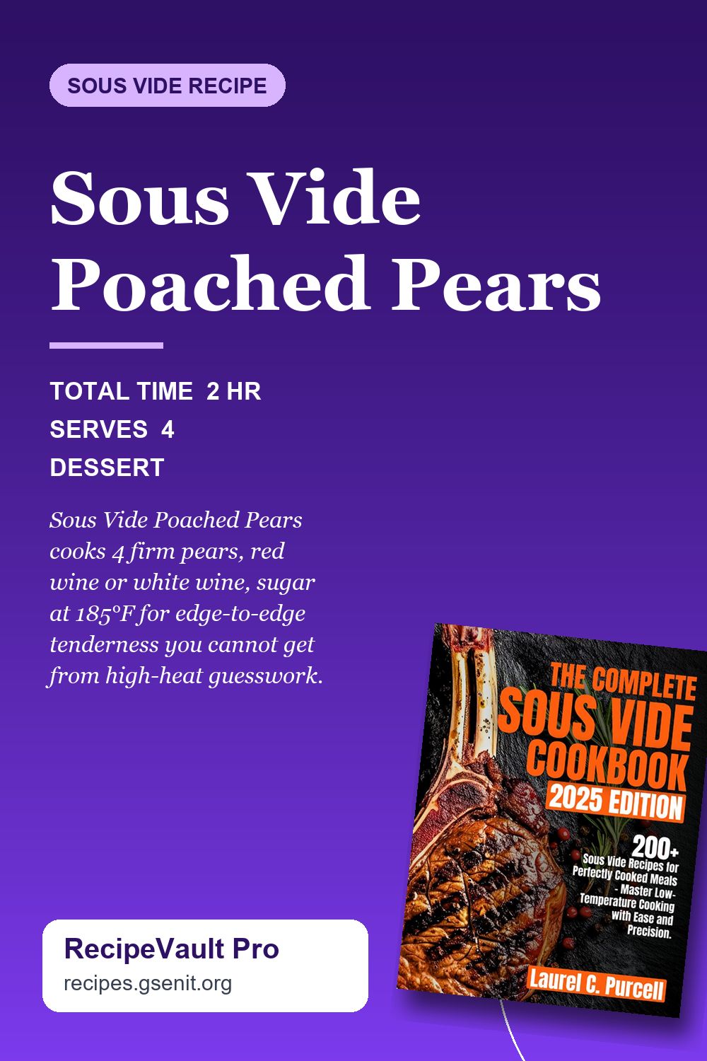 Sous Vide Poached Pears Pinterest Pin