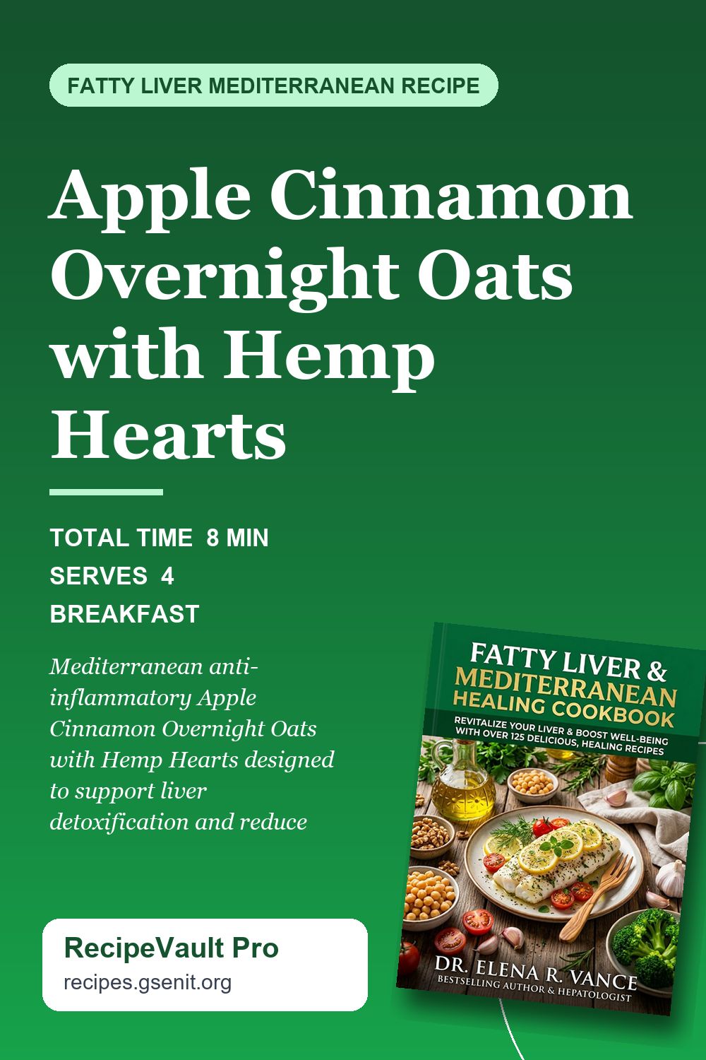 Apple Cinnamon Overnight Oats with Hemp Hearts