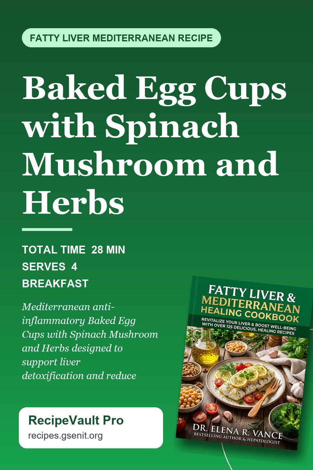 Baked Egg Cups with Spinach Mushroom and Herbs