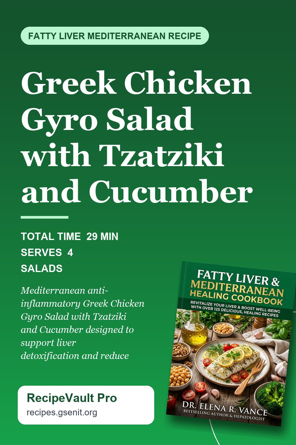 Greek Chicken Gyro Salad with Tzatziki and Cucumber