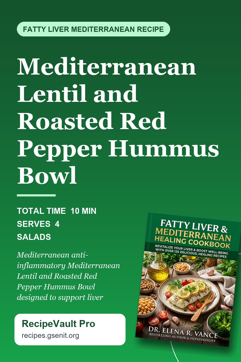 Mediterranean Lentil and Roasted Red Pepper Hummus Bowl