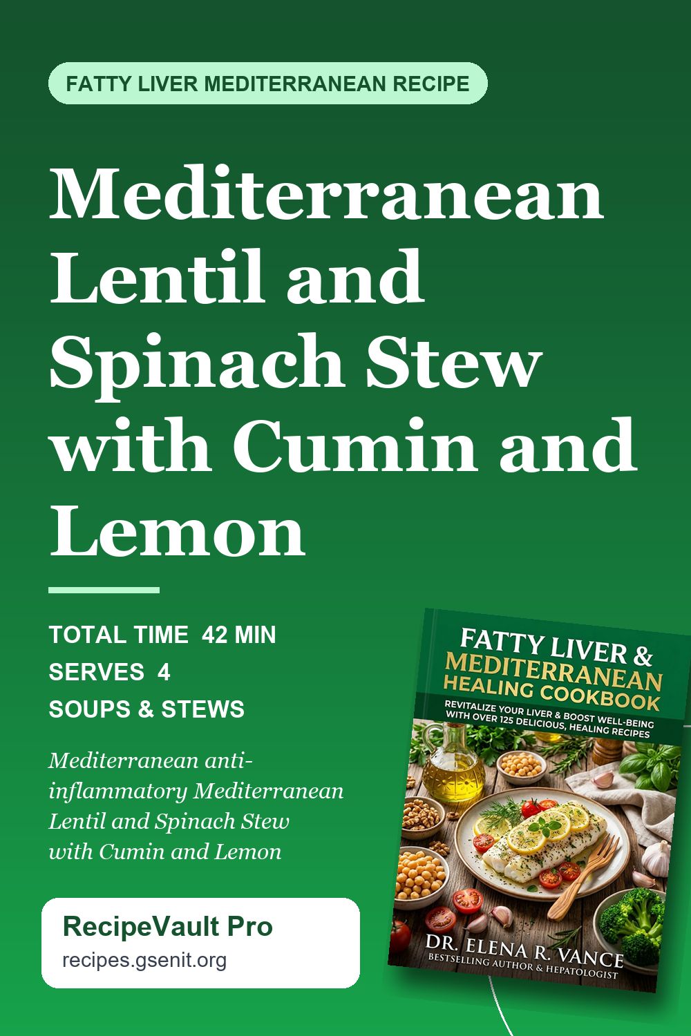 Mediterranean Lentil and Spinach Stew with Cumin and Lemon