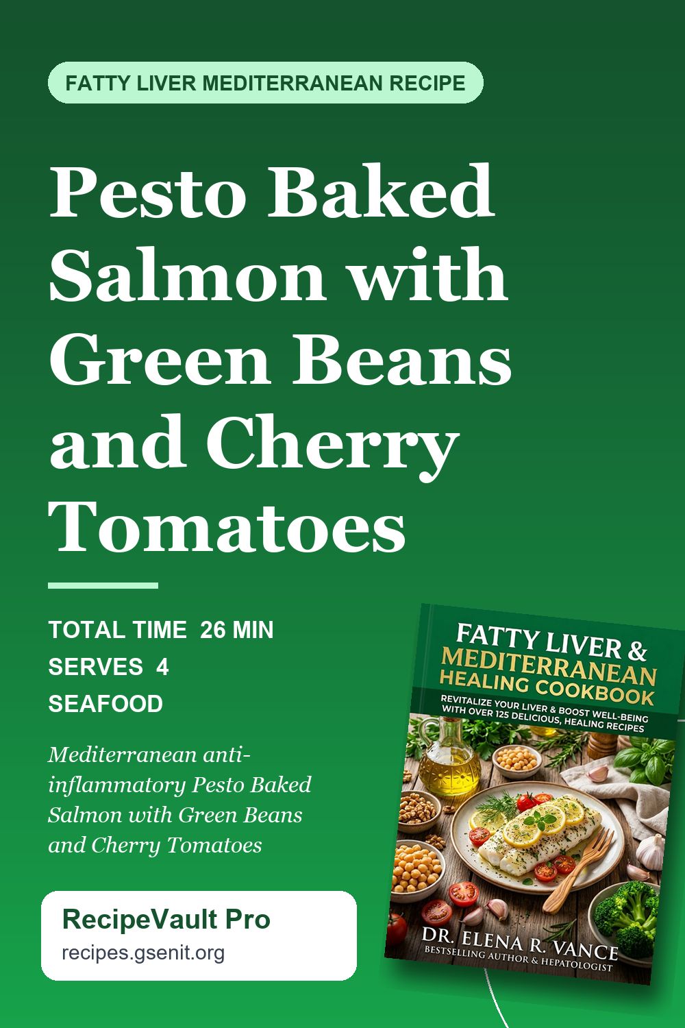 Pesto Baked Salmon with Green Beans and Cherry Tomatoes