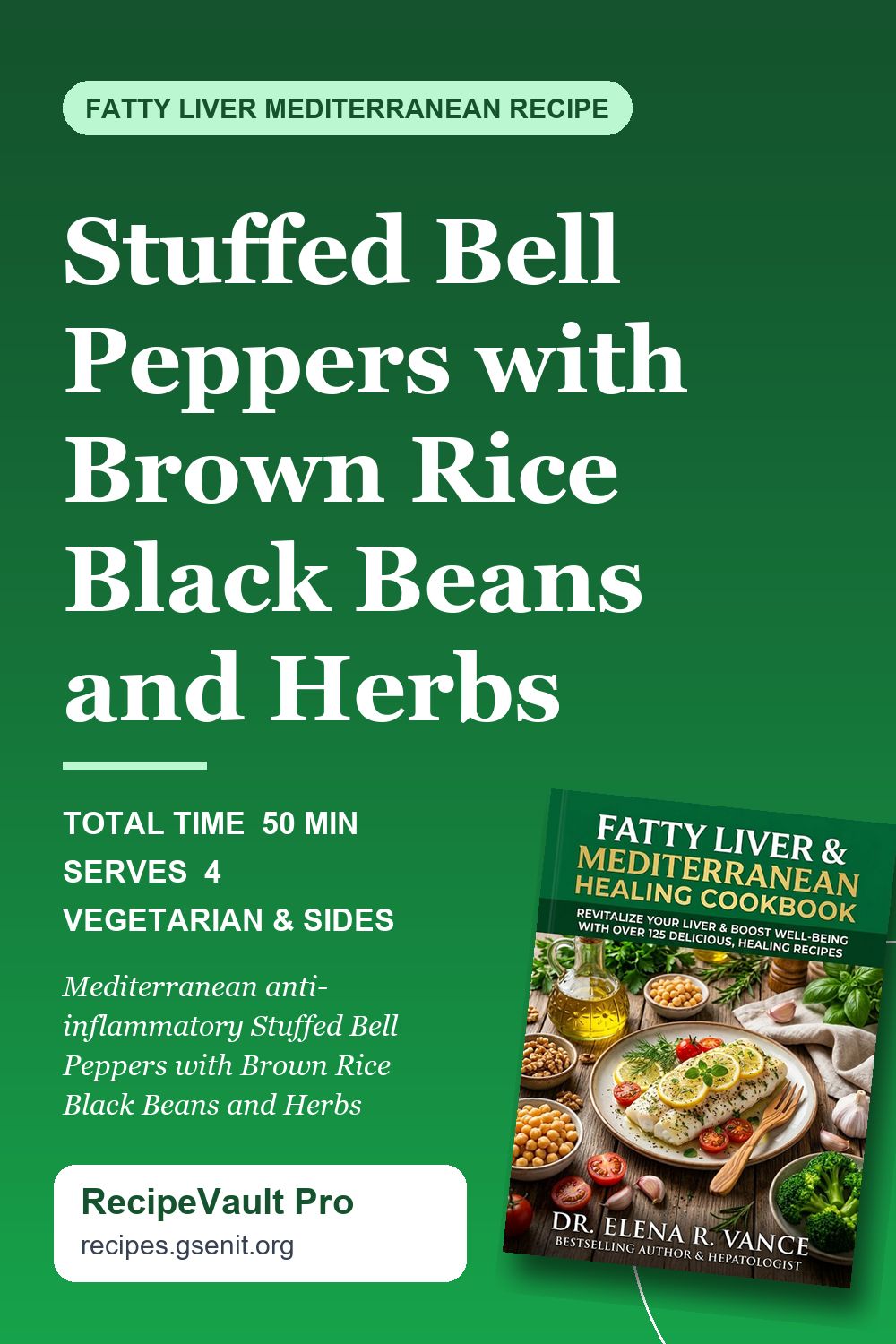 Stuffed Bell Peppers with Brown Rice Black Beans and Herbs