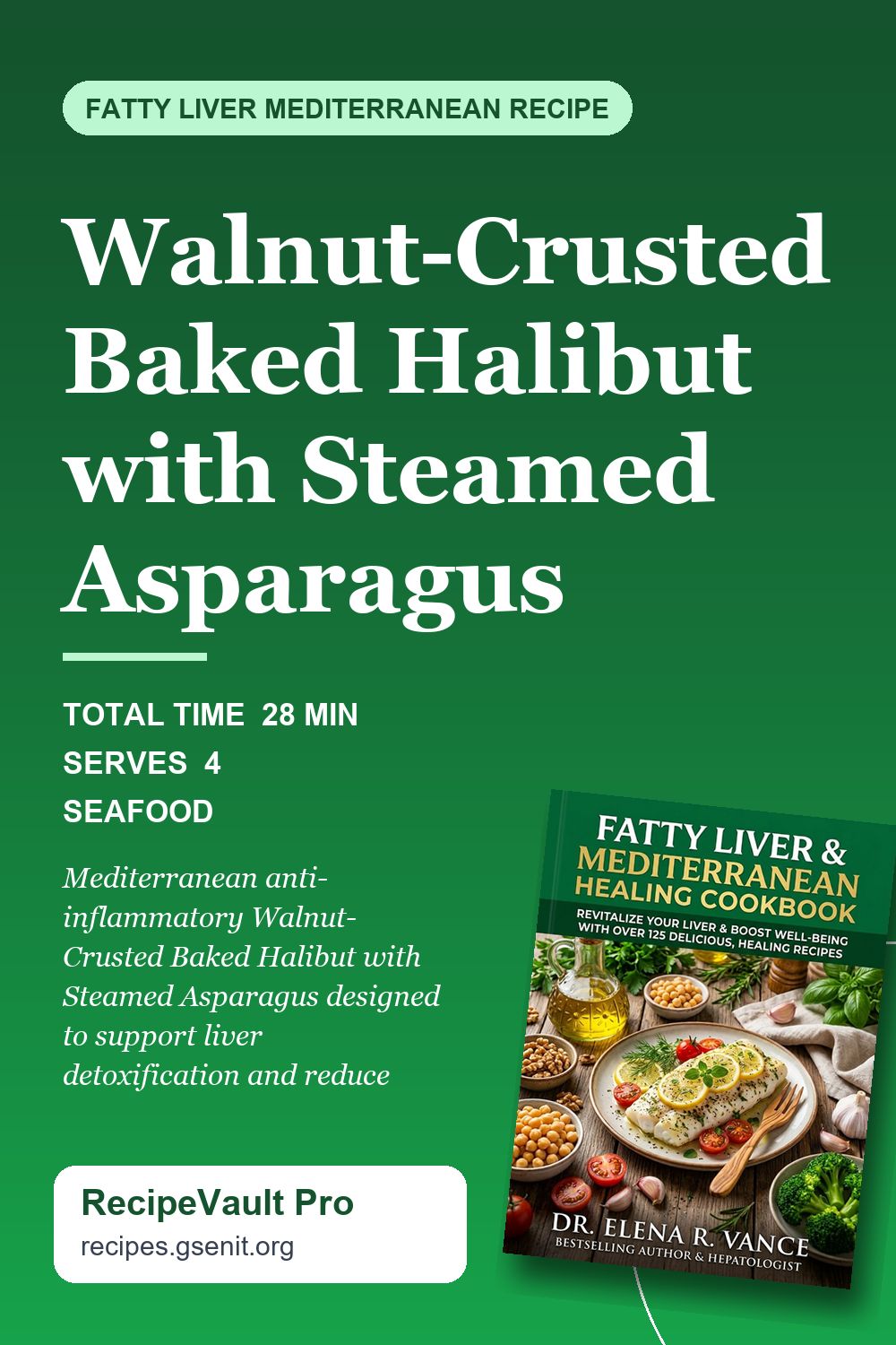 Walnut-Crusted Baked Halibut with Steamed Asparagus