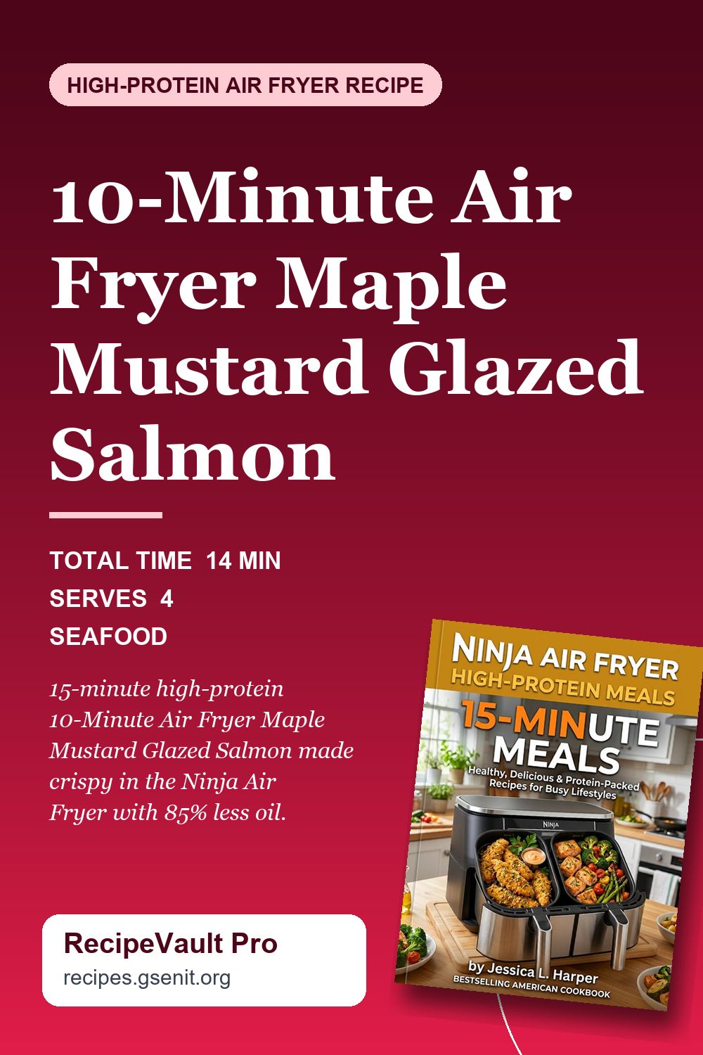 10-Minute Air Fryer Maple Mustard Glazed Salmon