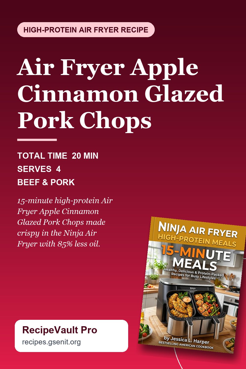 Air Fryer Apple Cinnamon Glazed Pork Chops Pinterest Pin