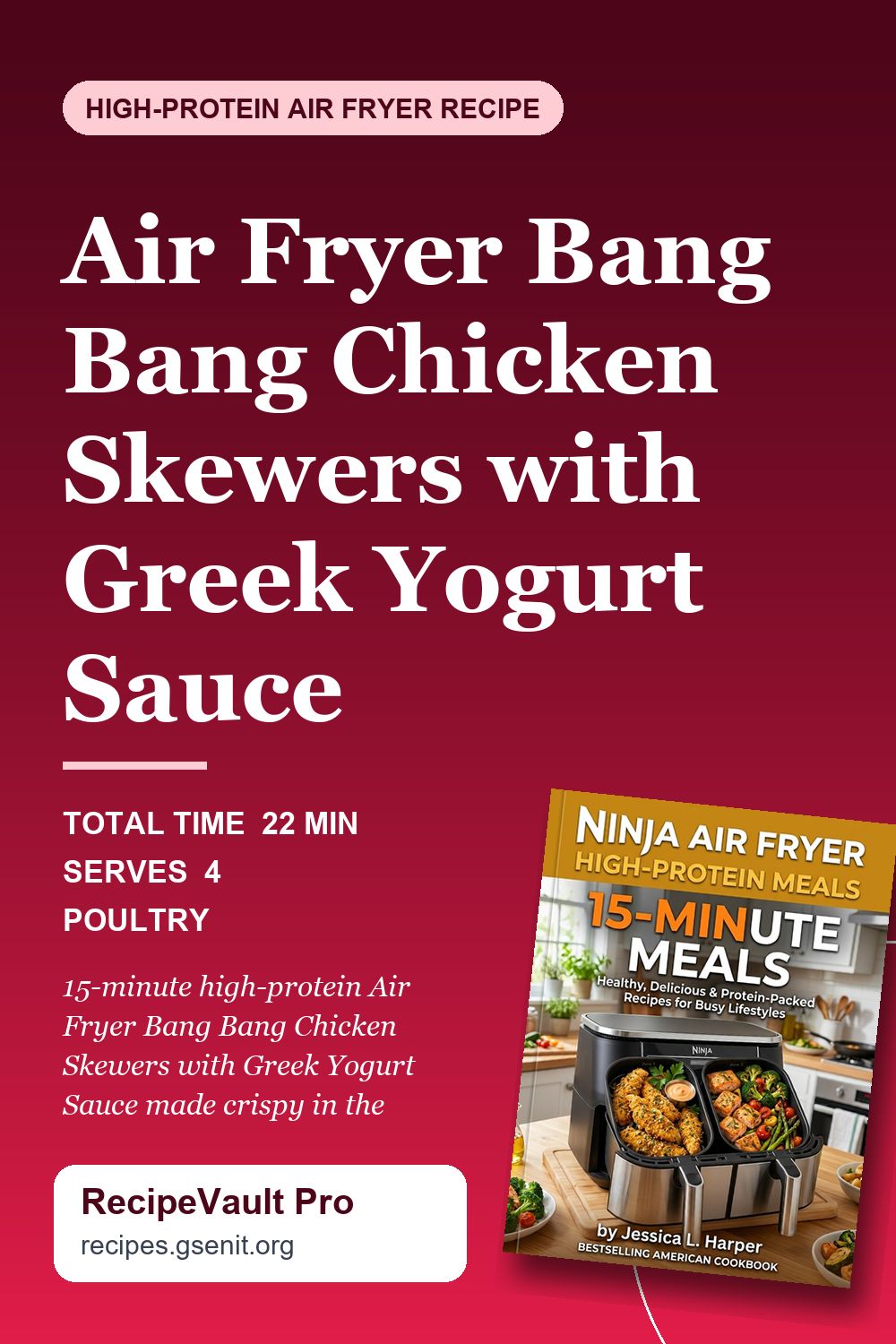 Air Fryer Bang Bang Chicken Skewers with Greek Yogurt Sauce