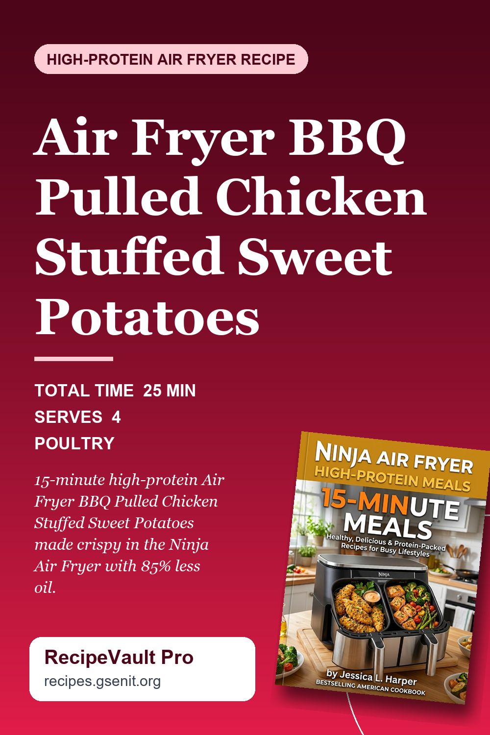 Air Fryer BBQ Pulled Chicken Stuffed Sweet Potatoes
