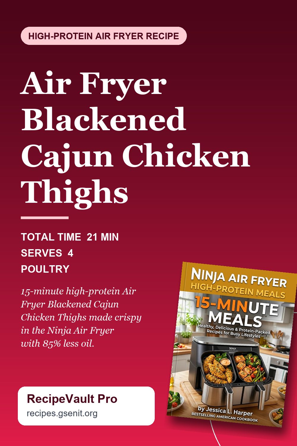 Air Fryer Blackened Cajun Chicken Thighs Pinterest Pin
