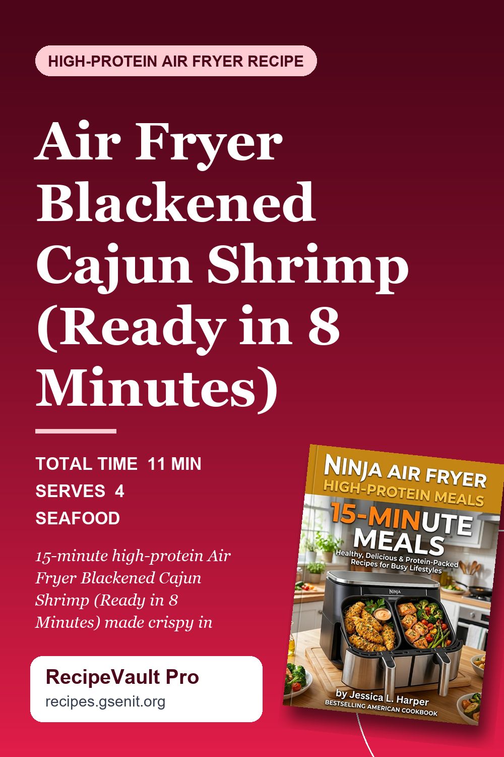 Air Fryer Blackened Cajun Shrimp (Ready in 8 Minutes)