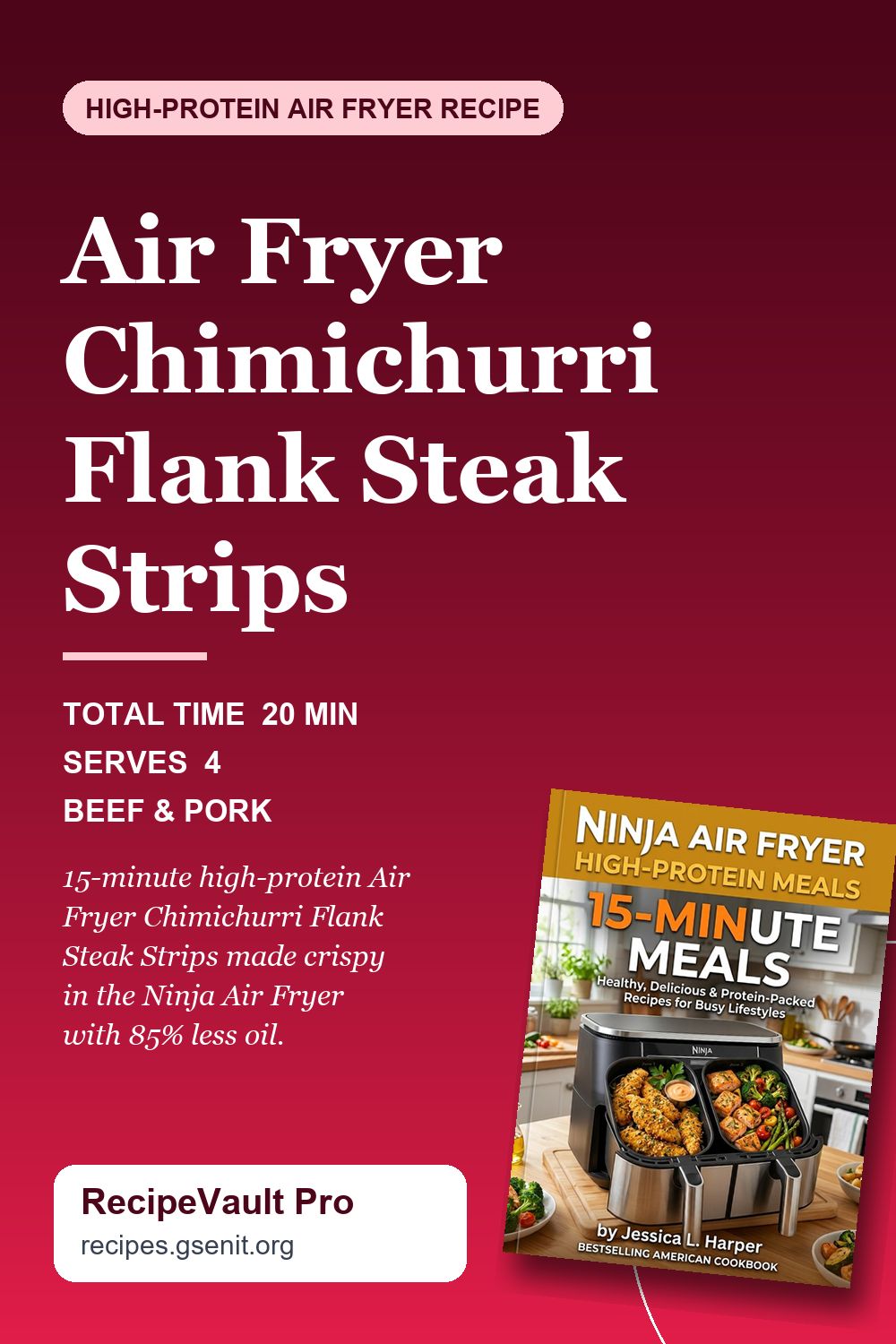 Air Fryer Chimichurri Flank Steak Strips
