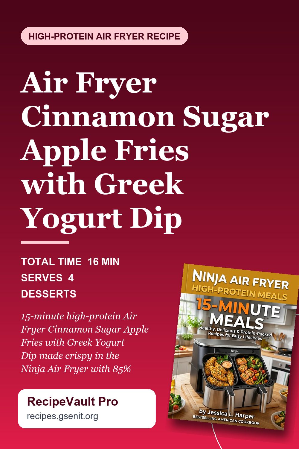 Air Fryer Cinnamon Sugar Apple Fries with Greek Yogurt Dip