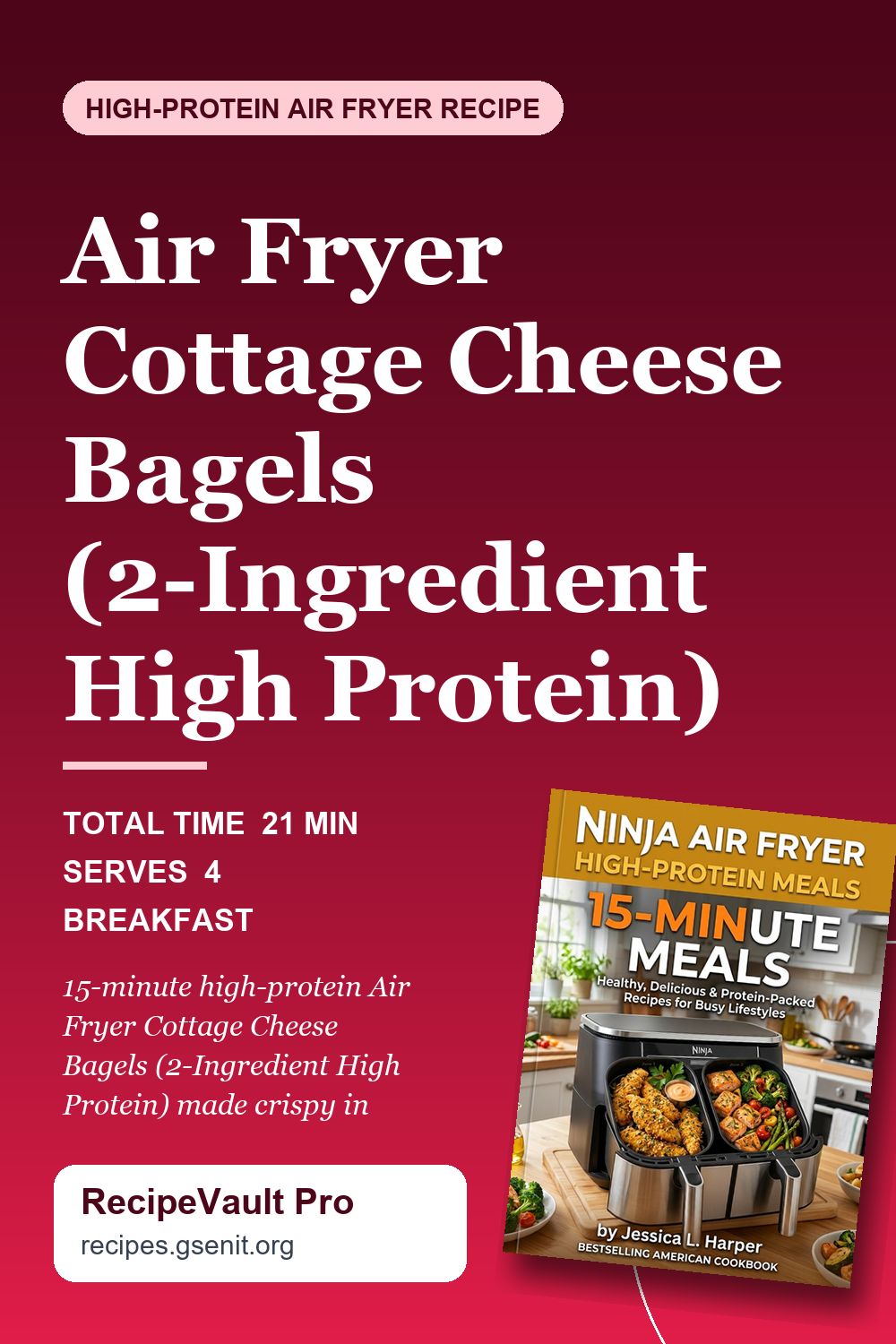 Air Fryer Cottage Cheese Bagels (2-Ingredient High Protein)