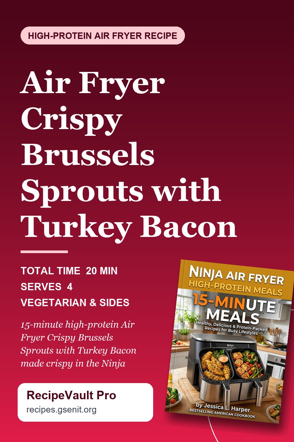 Air Fryer Crispy Brussels Sprouts with Turkey Bacon