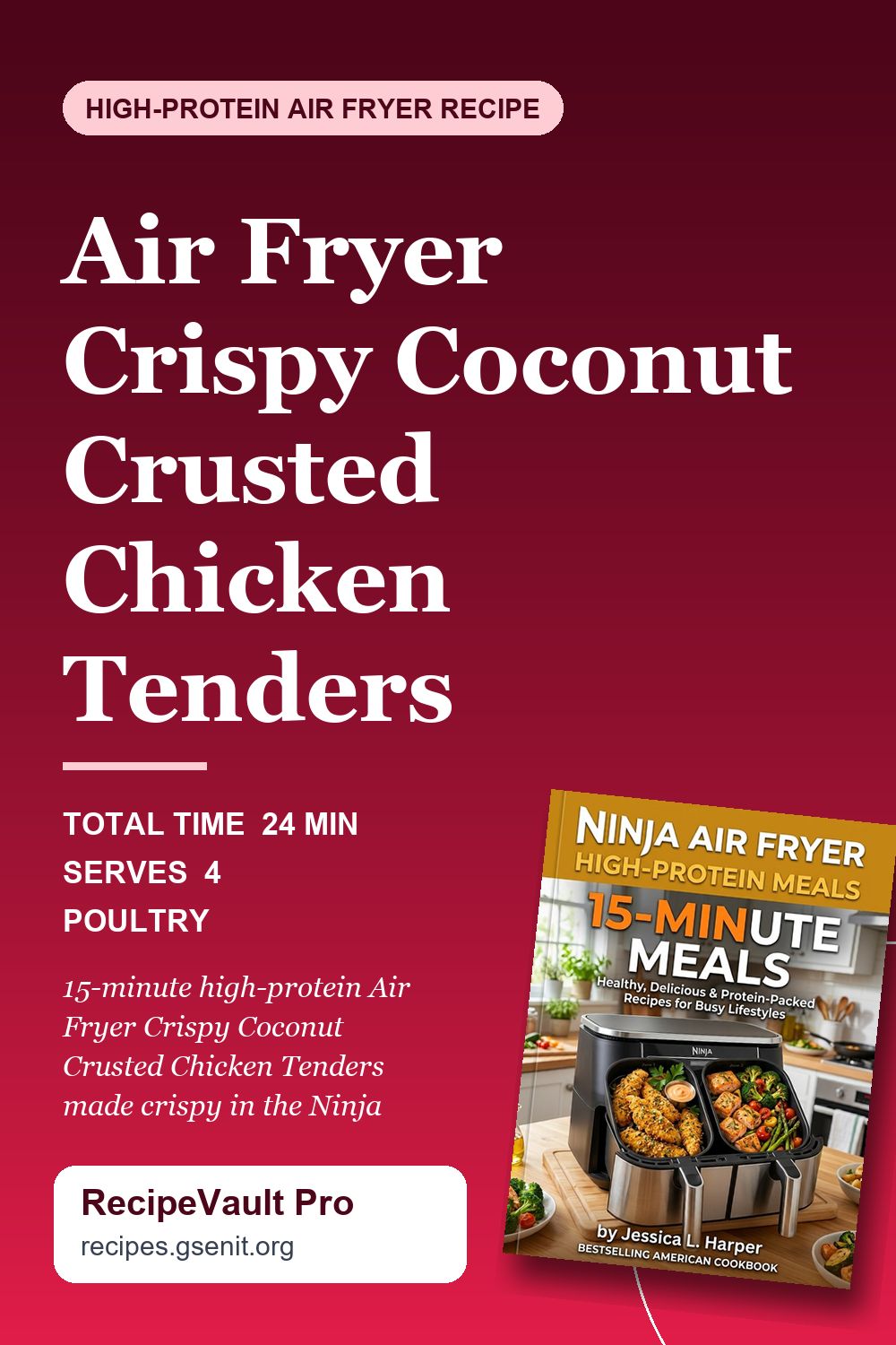 Air Fryer Crispy Coconut Crusted Chicken Tenders Pinterest Pin