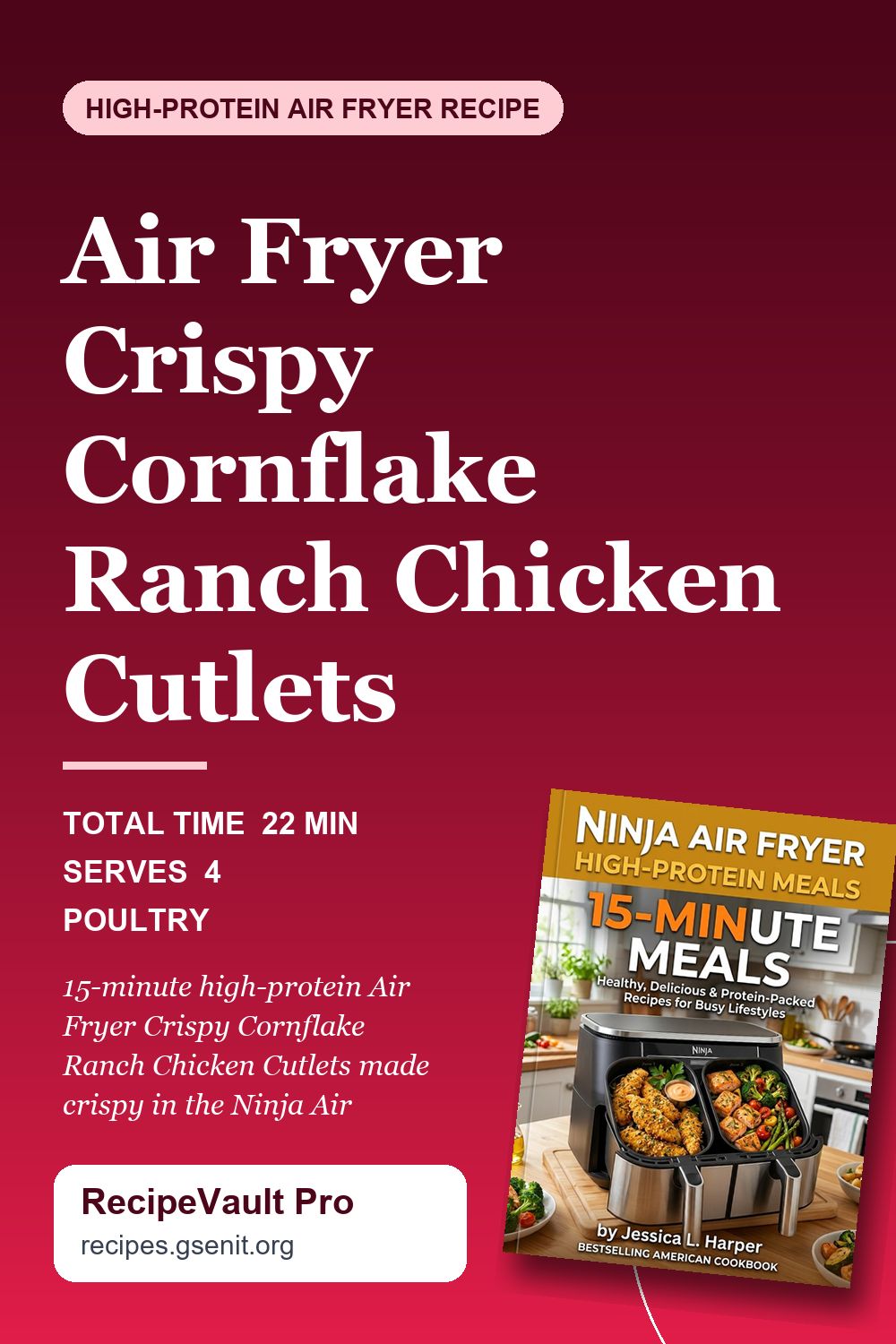Air Fryer Crispy Cornflake Ranch Chicken Cutlets