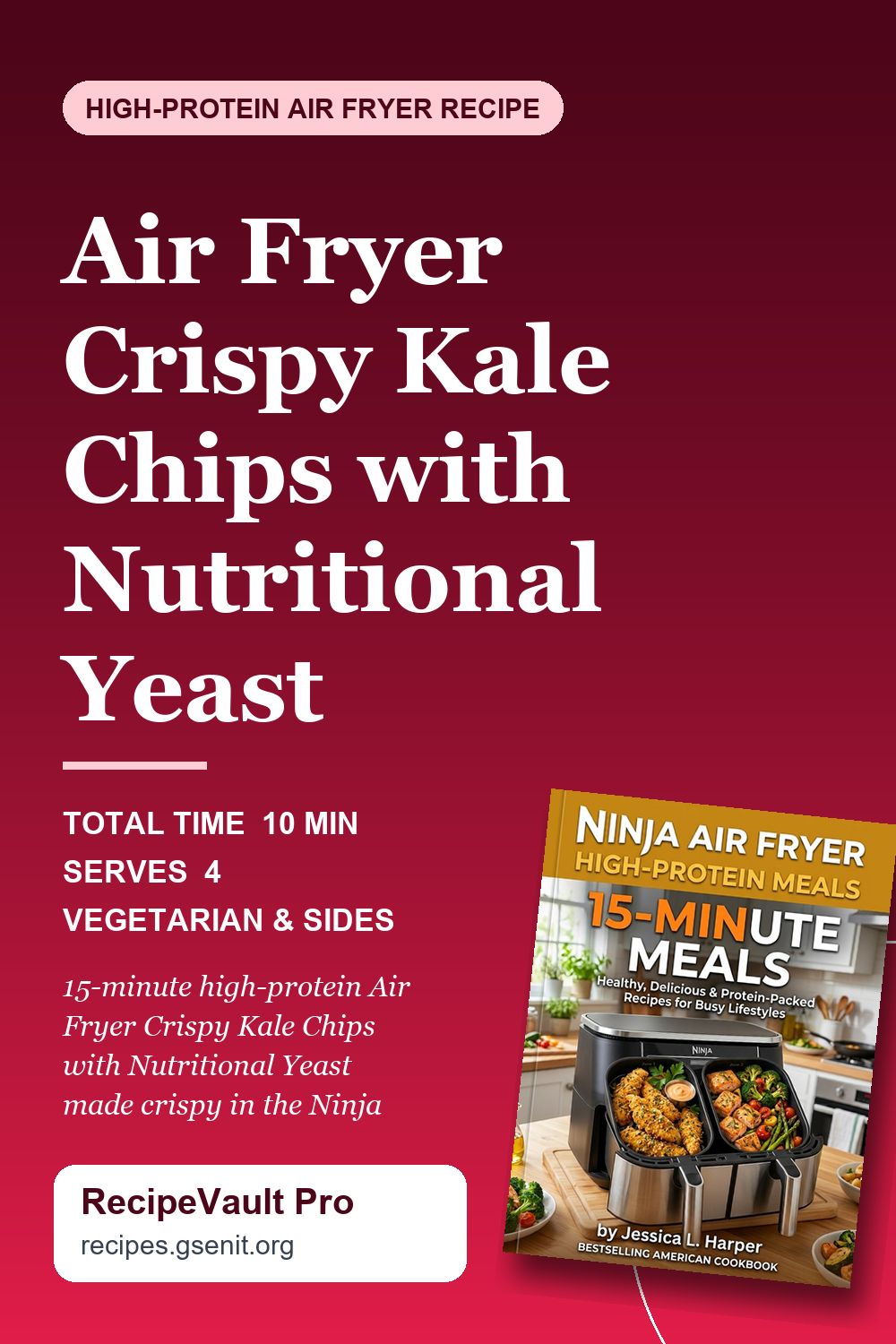 Air Fryer Crispy Kale Chips with Nutritional Yeast