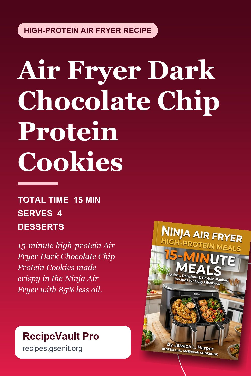 Air Fryer Dark Chocolate Chip Protein Cookies