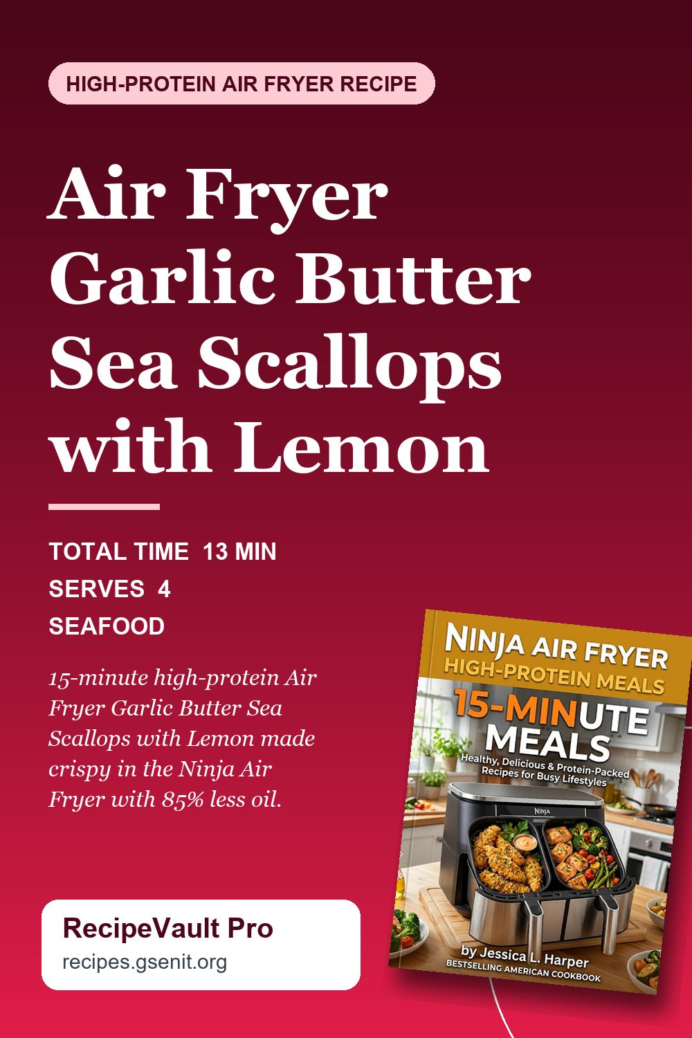 Air Fryer Garlic Butter Sea Scallops with Lemon