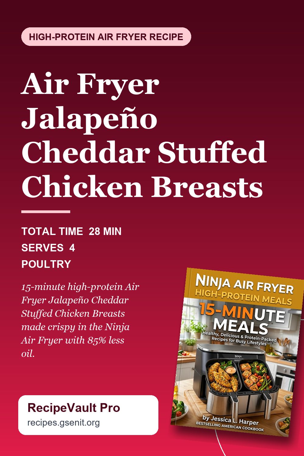 Air Fryer Jalapeño Cheddar Stuffed Chicken Breasts Pinterest Pin
