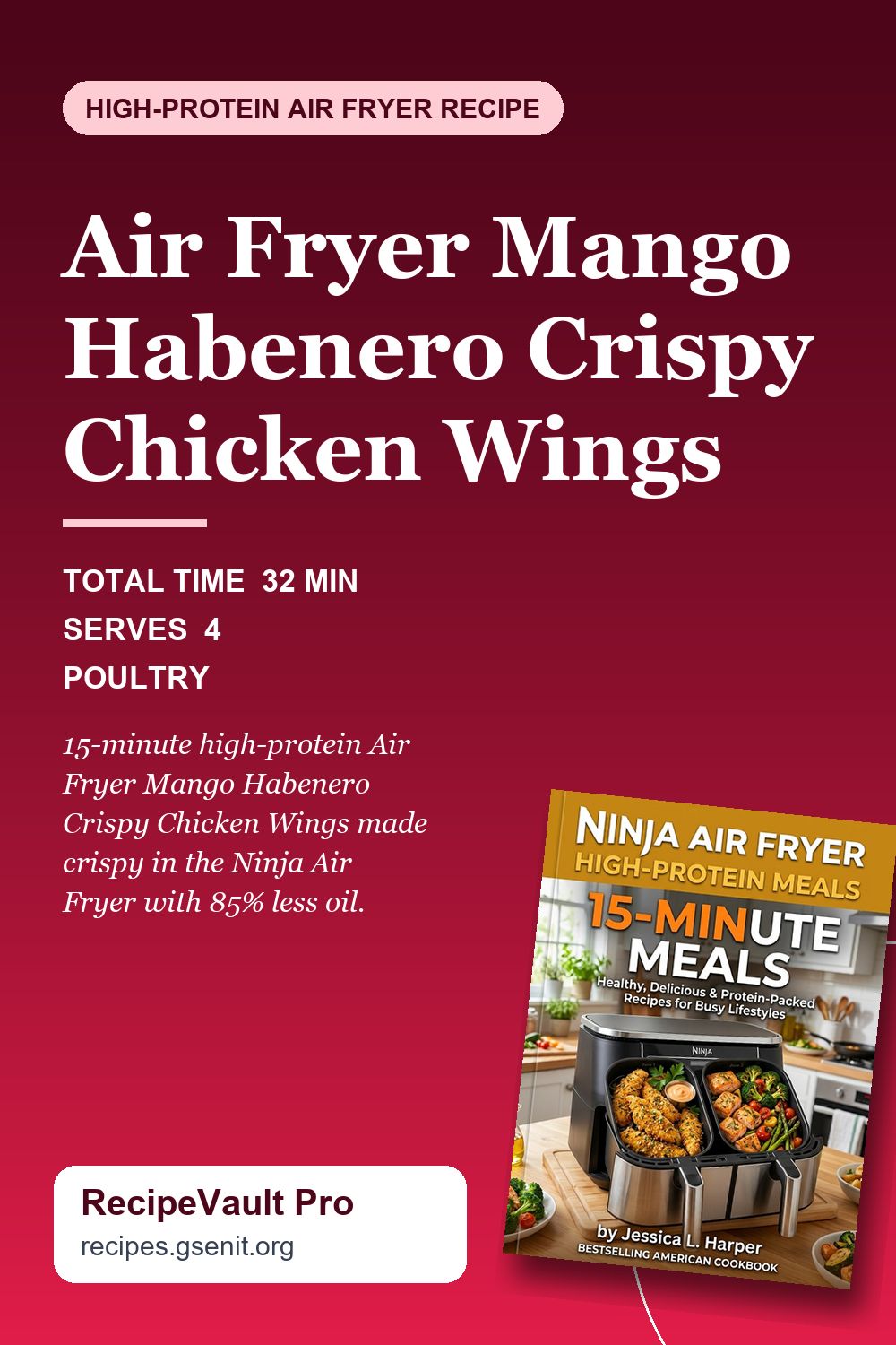 Air Fryer Mango Habenero Crispy Chicken Wings