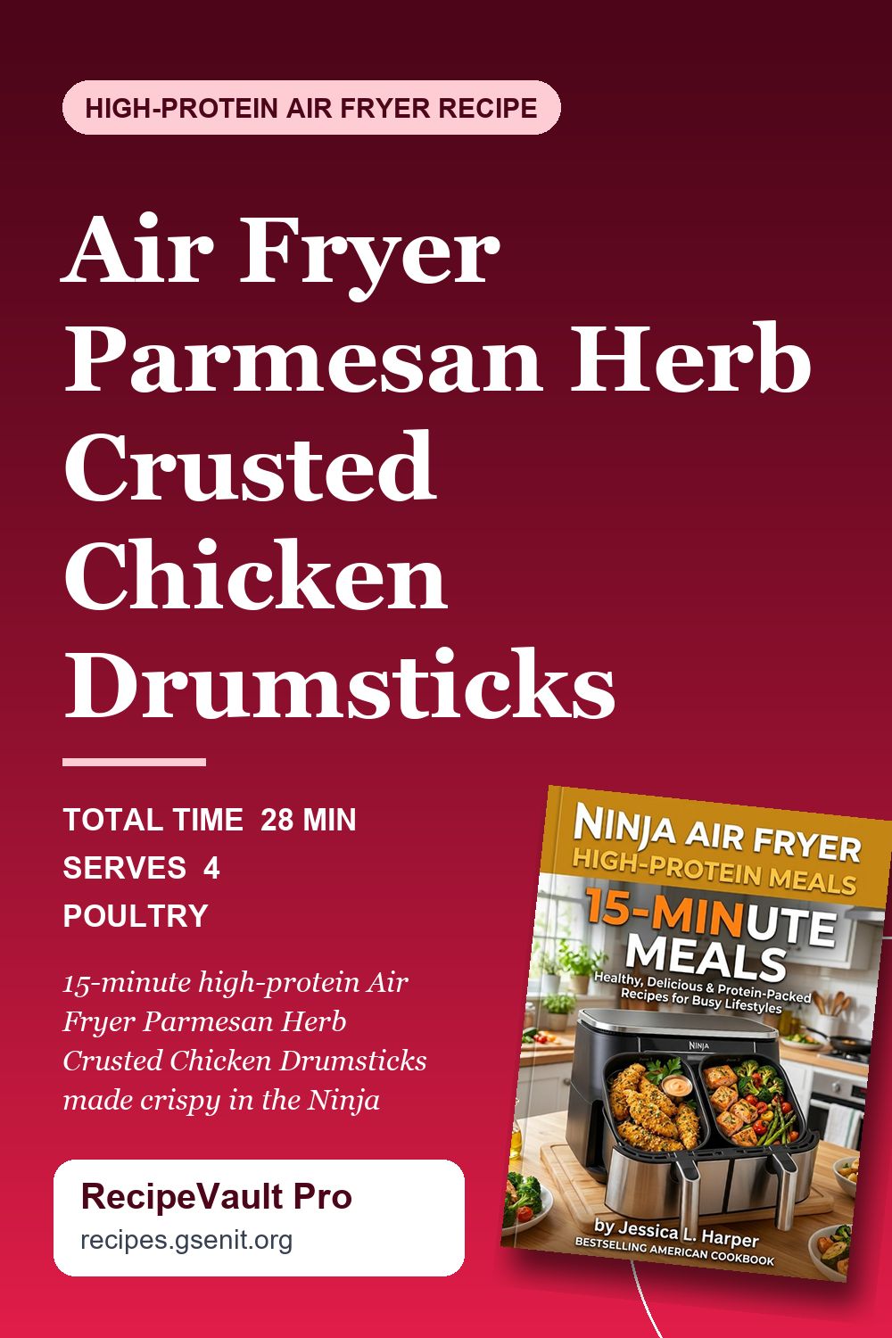 Air Fryer Parmesan Herb Crusted Chicken Drumsticks