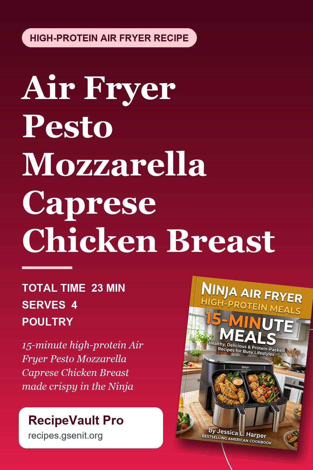 Air Fryer Pesto Mozzarella Caprese Chicken Breast Pinterest Pin