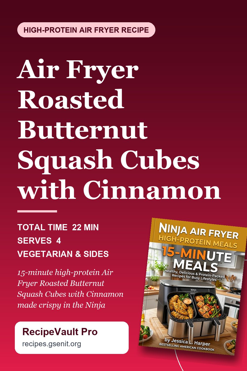 Air Fryer Roasted Butternut Squash Cubes with Cinnamon