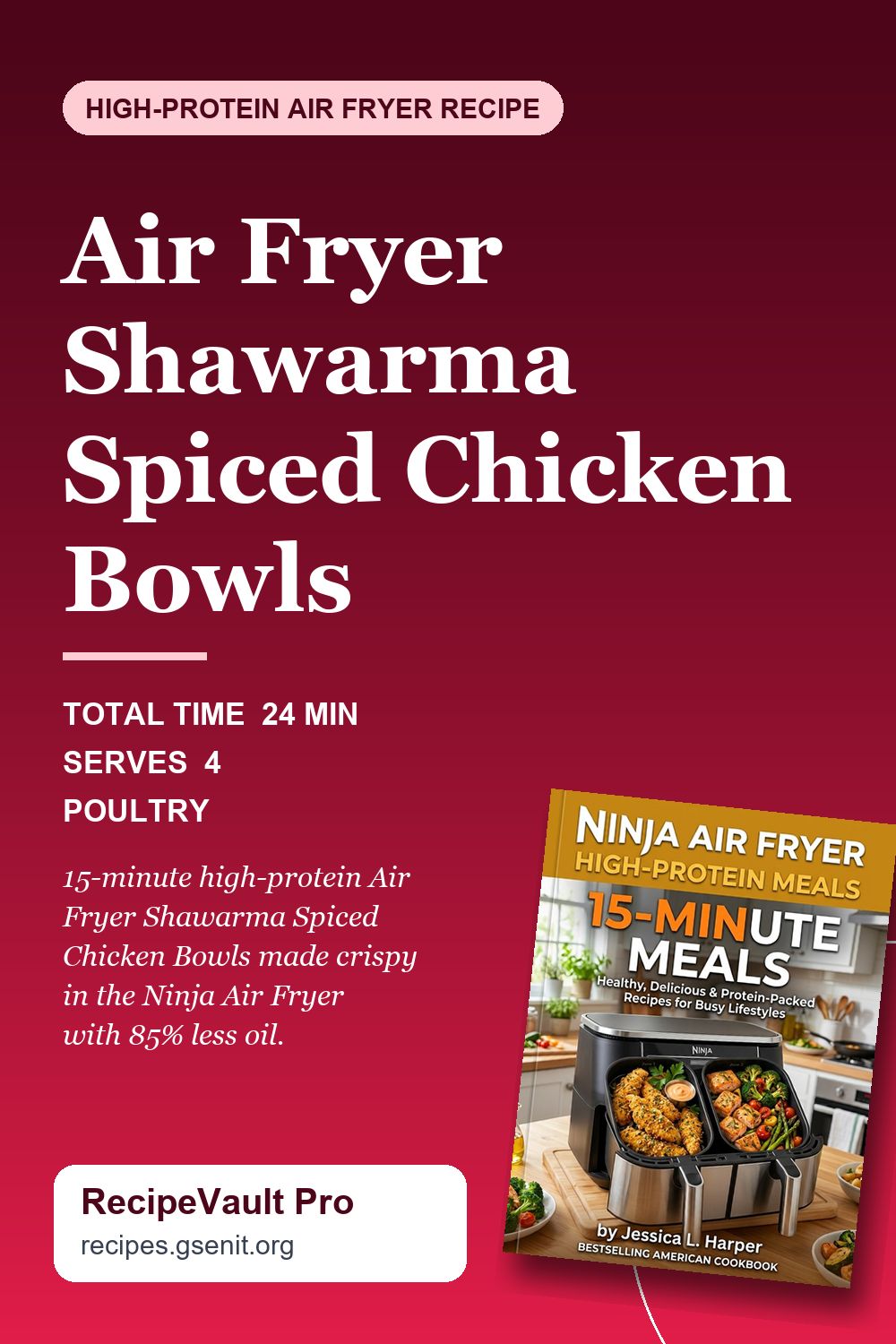 Air Fryer Shawarma Spiced Chicken Bowls Pinterest Pin