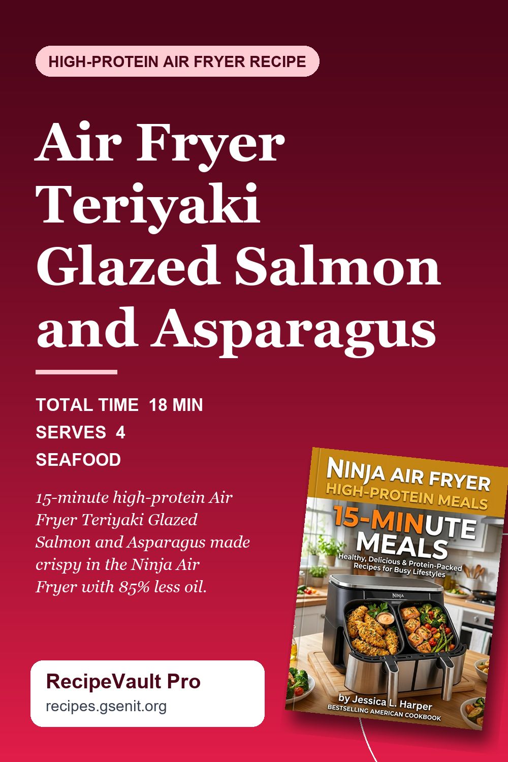 Air Fryer Teriyaki Glazed Salmon and Asparagus